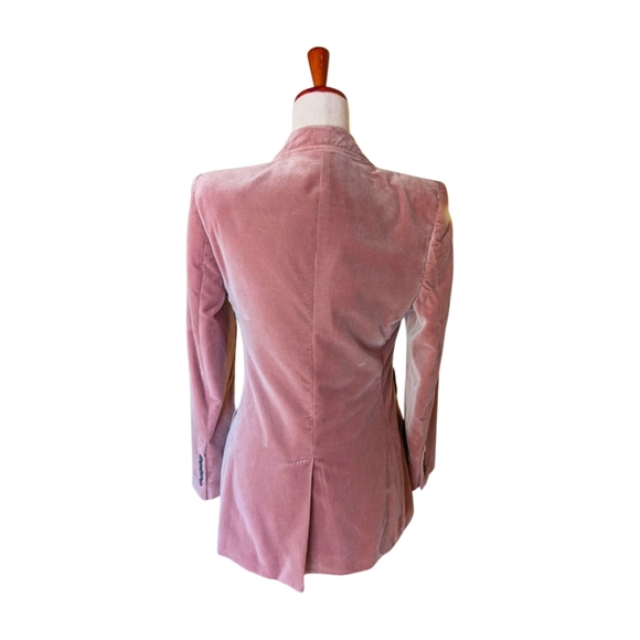 Tom Ford Women's Pink Velvet Peak Lapel Slim Fit Blazer Size IT42/US6 - Picture 5 of 15